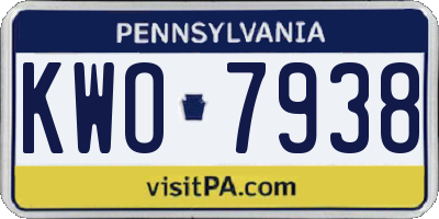 PA license plate KWO7938