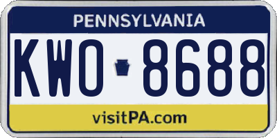 PA license plate KWO8688