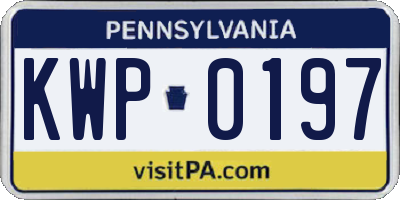 PA license plate KWP0197