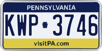 PA license plate KWP3746