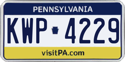 PA license plate KWP4229