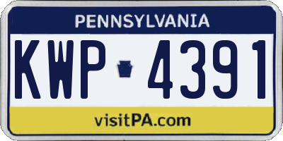 PA license plate KWP4391