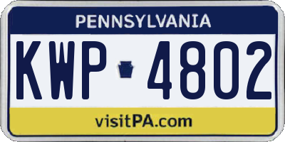 PA license plate KWP4802