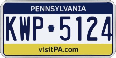 PA license plate KWP5124