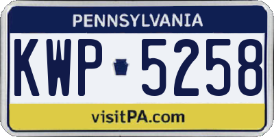 PA license plate KWP5258