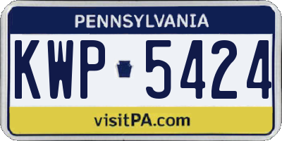 PA license plate KWP5424