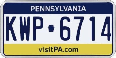 PA license plate KWP6714
