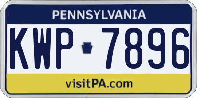 PA license plate KWP7896