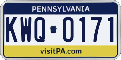 PA license plate KWQ0171