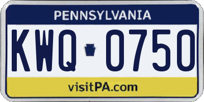 PA license plate KWQ0750