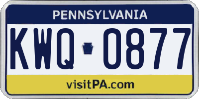PA license plate KWQ0877