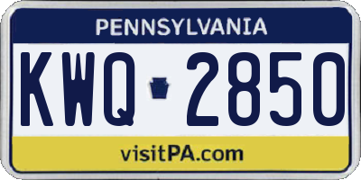 PA license plate KWQ2850