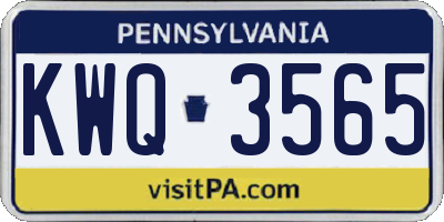 PA license plate KWQ3565