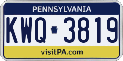 PA license plate KWQ3819