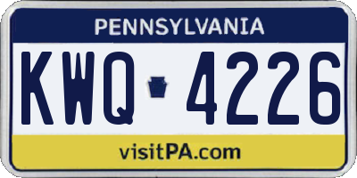 PA license plate KWQ4226