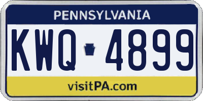 PA license plate KWQ4899