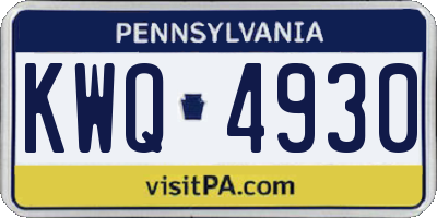 PA license plate KWQ4930