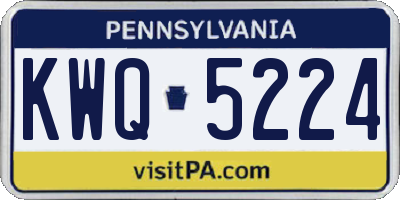 PA license plate KWQ5224