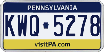 PA license plate KWQ5278