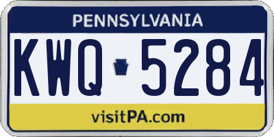 PA license plate KWQ5284