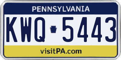 PA license plate KWQ5443