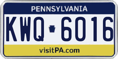 PA license plate KWQ6016
