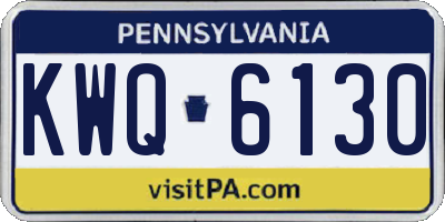 PA license plate KWQ6130