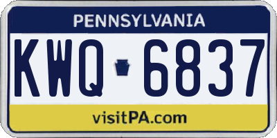 PA license plate KWQ6837