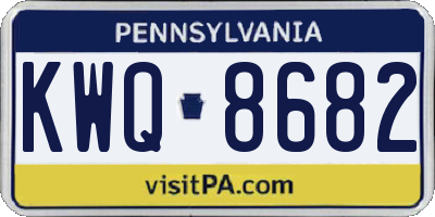 PA license plate KWQ8682