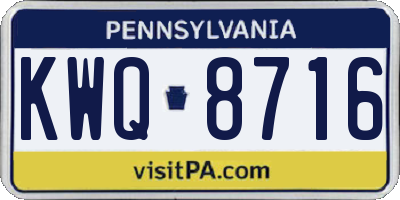 PA license plate KWQ8716