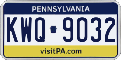 PA license plate KWQ9032