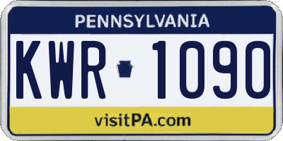 PA license plate KWR1090