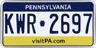PA license plate KWR2697