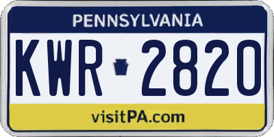 PA license plate KWR2820