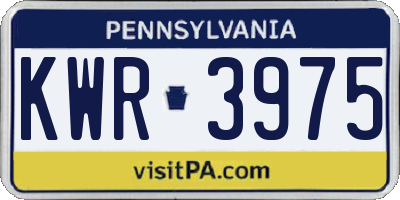 PA license plate KWR3975