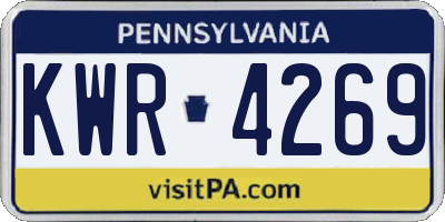 PA license plate KWR4269