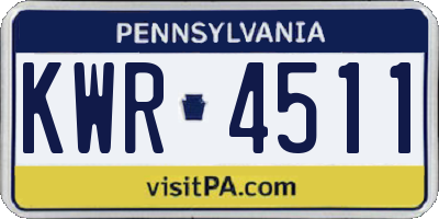 PA license plate KWR4511