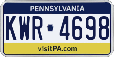 PA license plate KWR4698