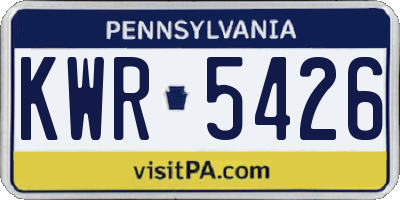 PA license plate KWR5426