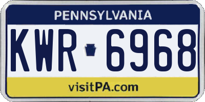 PA license plate KWR6968