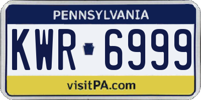 PA license plate KWR6999