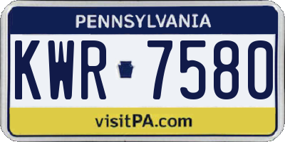 PA license plate KWR7580