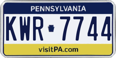 PA license plate KWR7744