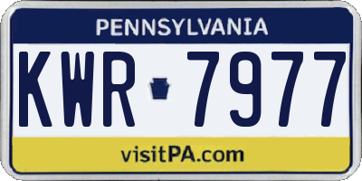 PA license plate KWR7977
