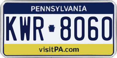 PA license plate KWR8060