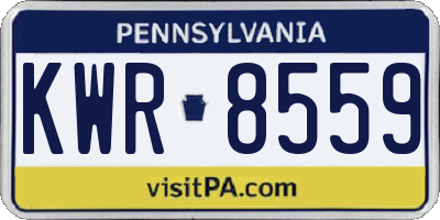 PA license plate KWR8559