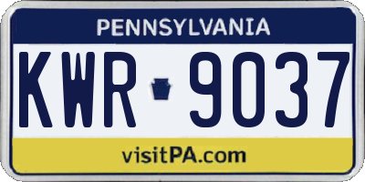 PA license plate KWR9037