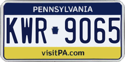 PA license plate KWR9065