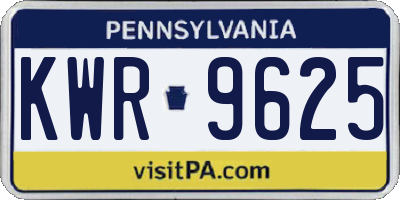 PA license plate KWR9625