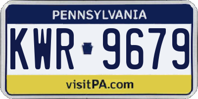 PA license plate KWR9679